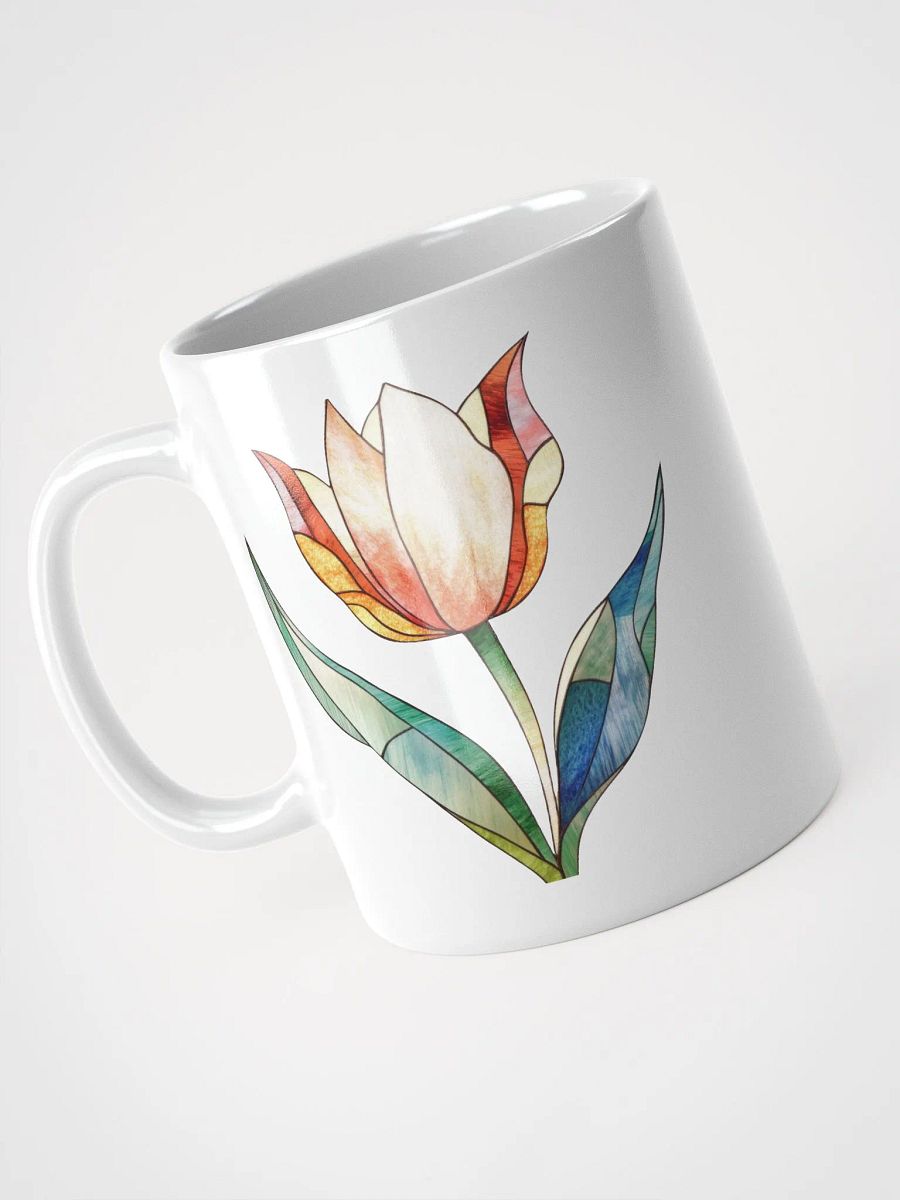 Stained Glass Tulip White Glossy Mug product image (3)
