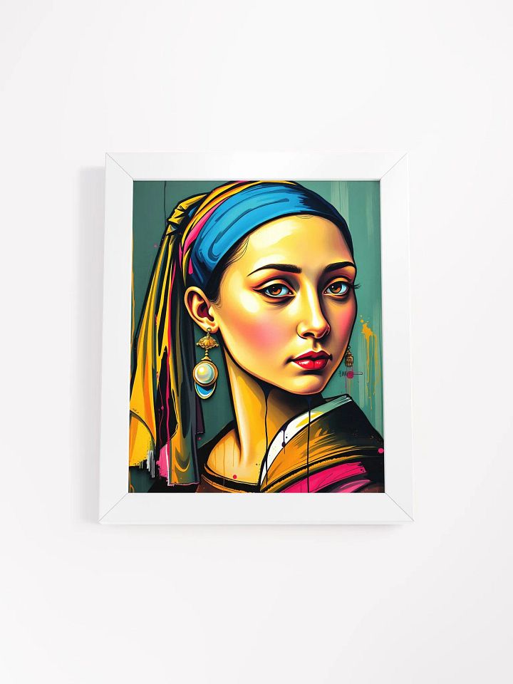 pop art girl with the pearl earrring, or some version of... Vibrant Ayous Wood Framed Matte Poster product image (5)