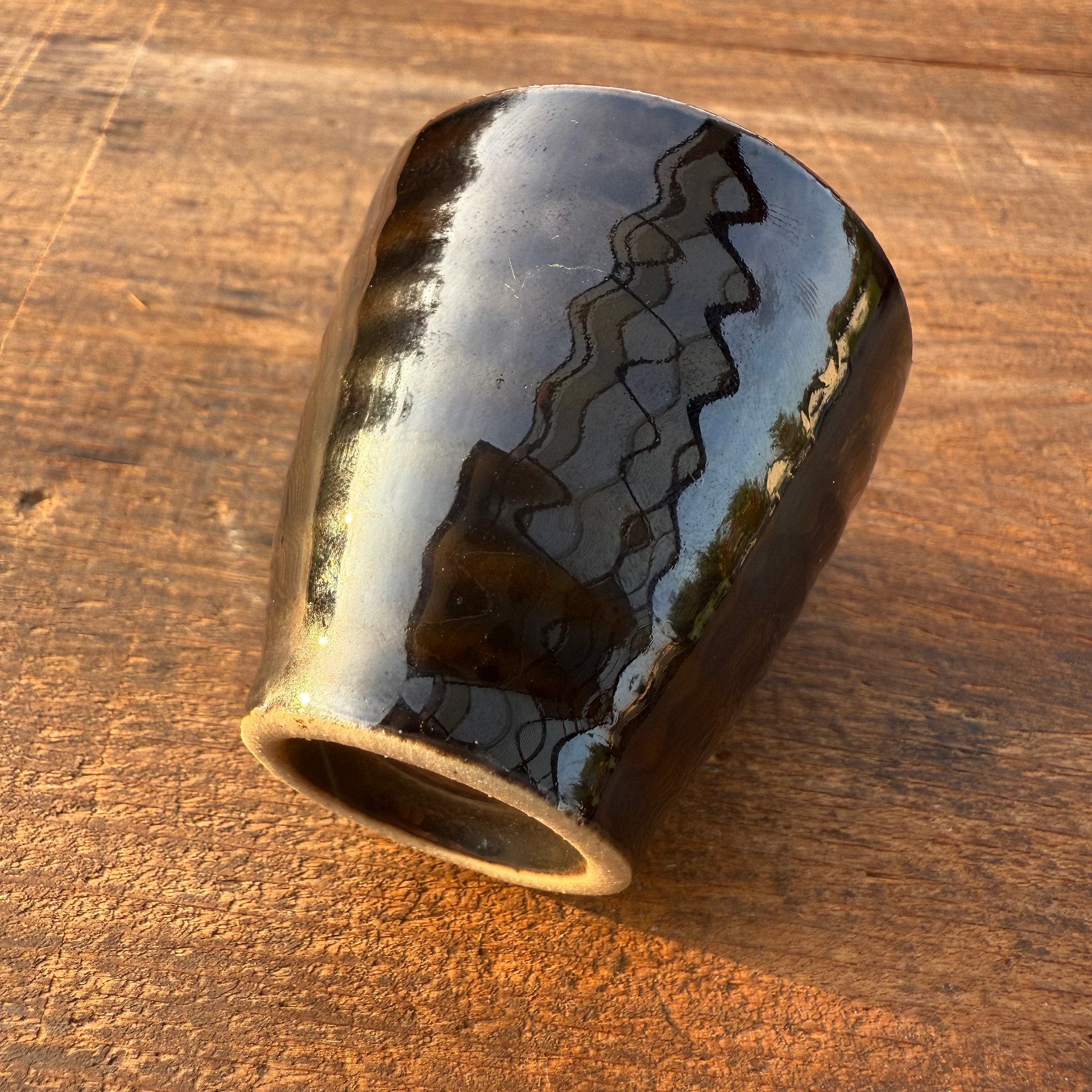 🎎 Vintage Japanese Sake Cup – Deep Glazed Ceramic (Showa Era) – Japan Antique Roadshow product image (2)