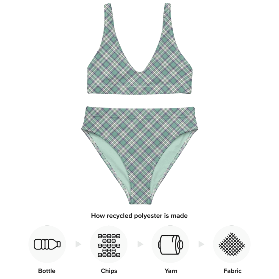 Light Green, Purple, and Yellow Plaid Bikini product image (10)