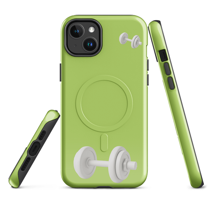 Green Double White Dumbbell iPhone® Case product image (1)