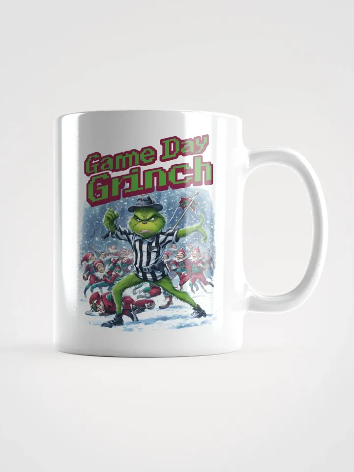 Game Day Grinch Christmas Football White Glossy Mug product image (1)