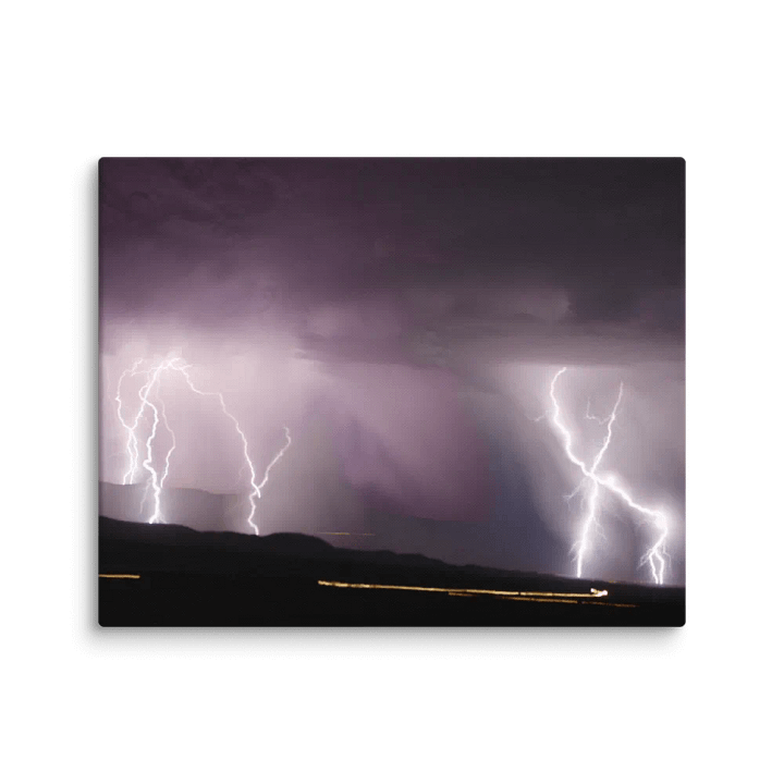 Canvas Print - Lightning over Desert Road product image (2)