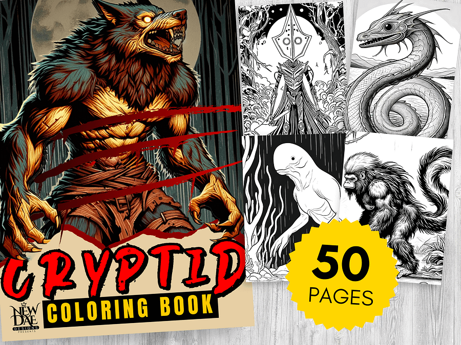 Amazing Cryptids Coloring Book Pages - Instant Digital Download product image (1)