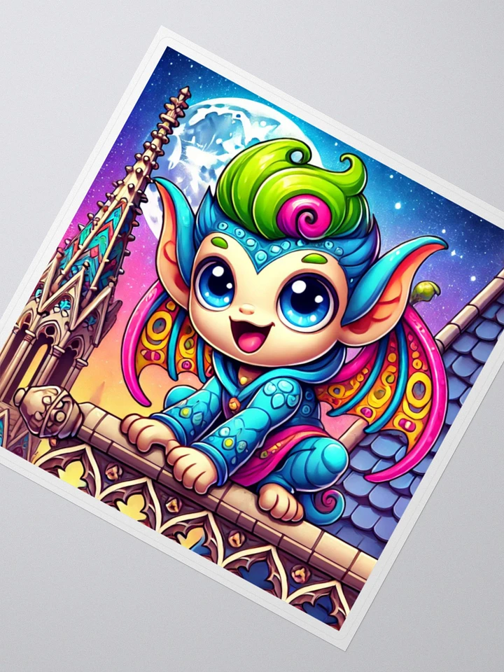 Rainbow Chibi Gargoyle Sticker – Colorful Guardian product image (5)