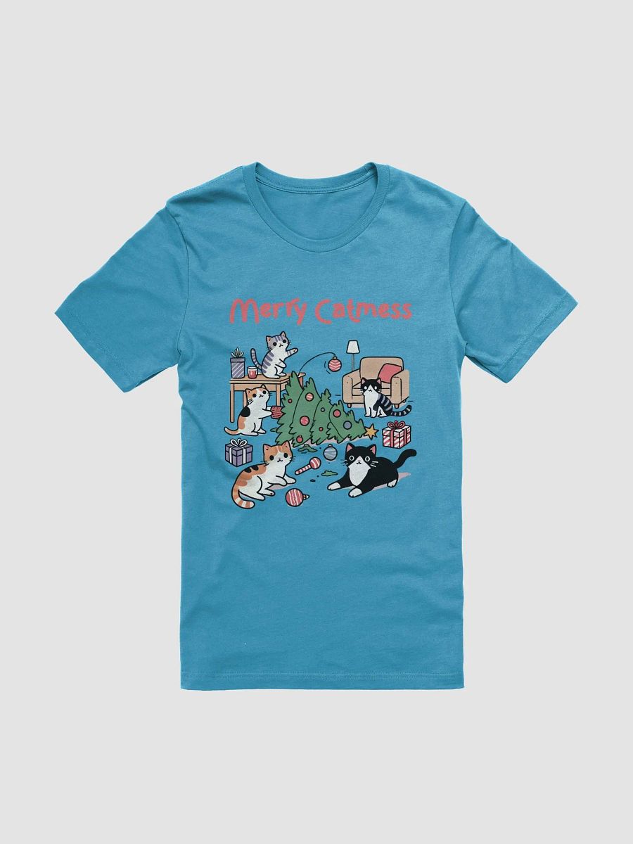 "Merry Catmess" Funny Christmas Cat T-Shirt – Festive Chaos with Playful Cats product image (4)