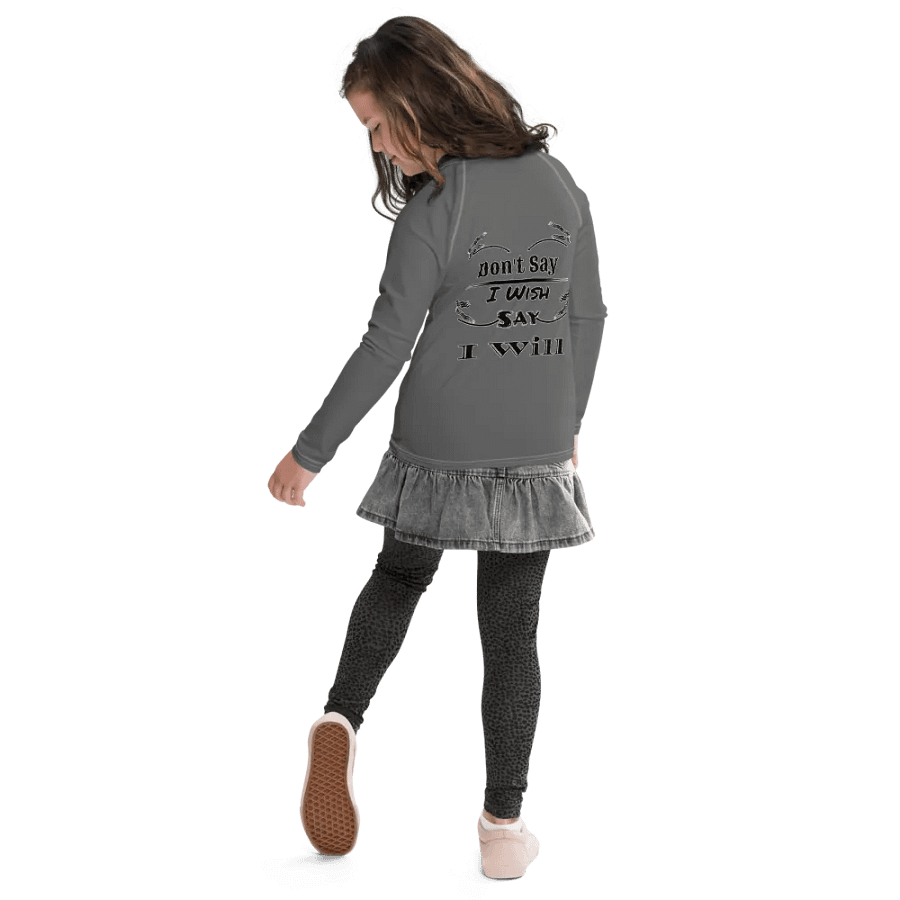 Don't Say I Wish Say I Will - Grey - Youth Rash Guard product image (10)