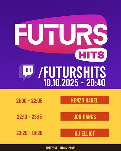 La TimeTable de notre soirée d’ouverture est enfin disponible ! 
Rendez-vous ce vendredi dès 20h40 sur #Twitch pour plusieurs...