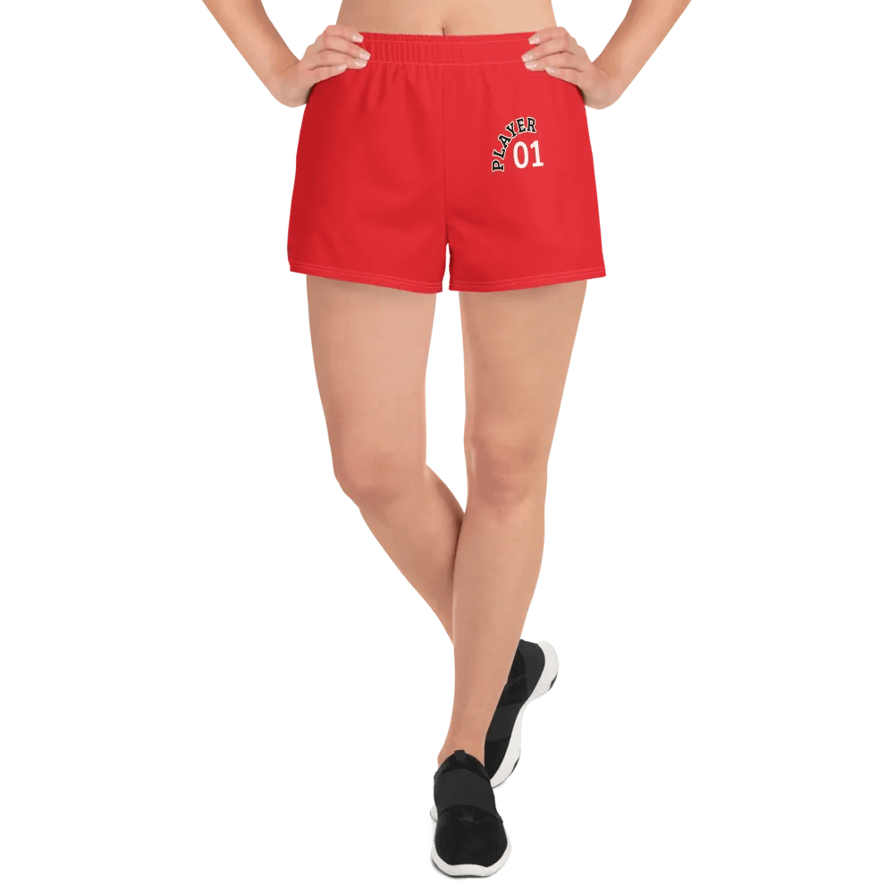 PLAYER 01 Red Stylized Women's Athletic Shorts product image (5)