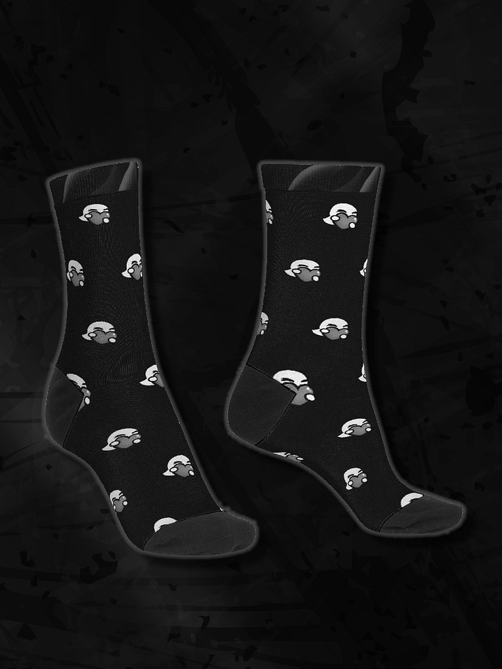 Heart Pattern Black Crew Socks product image (1)