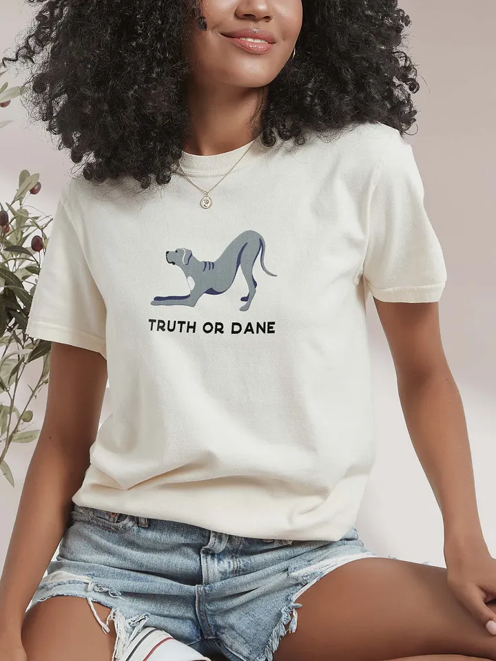 Truth or Dane T-Shirt(Embroidered) of a Great Dane(Blue) product image (2)