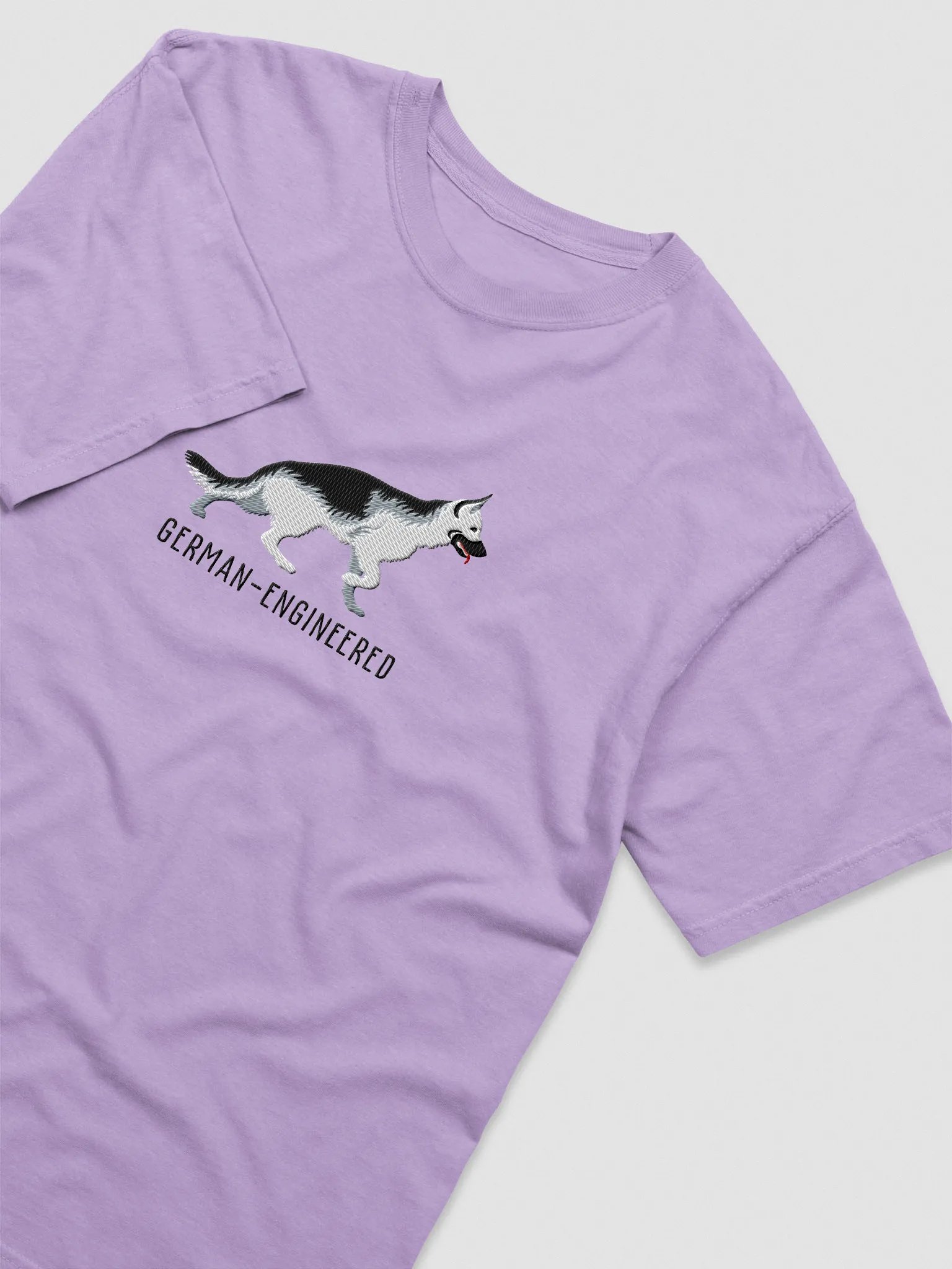 German-Engineered T-Shirt(Embroidered) of a German Shepherd(Silver) product image (6)