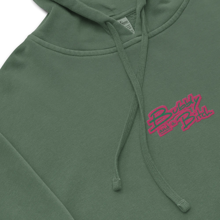 Bubbly and a B*tch (C. watermelon design) embroidered pigment-dyed hoodie product image (1)