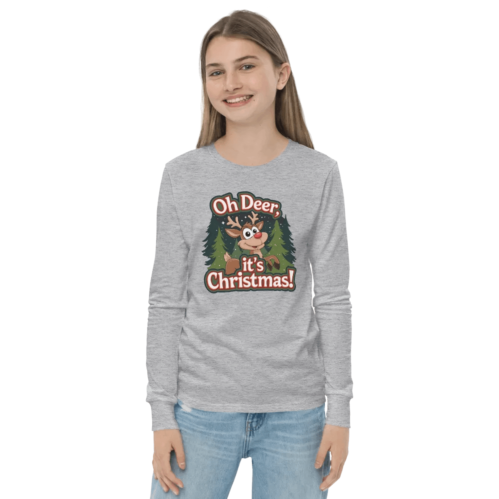 Cheery Reindeer Christmas Long Sleeve Tee product image (21)