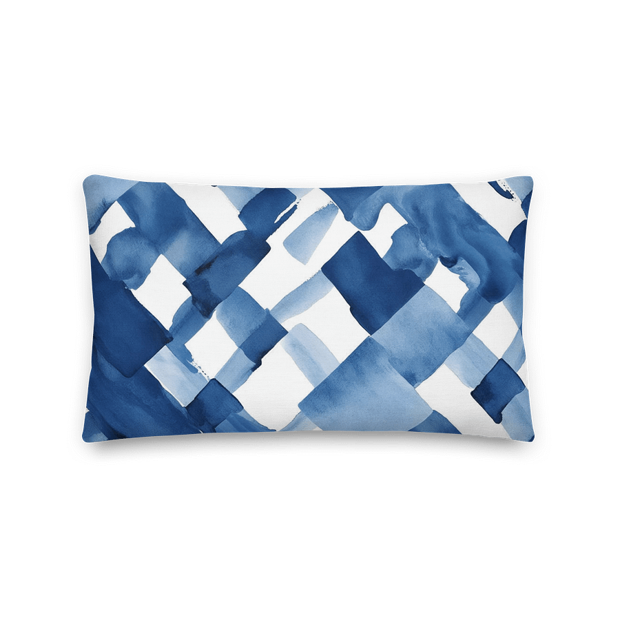 Blue Watercolor Grid Premium Pillow product image (5)