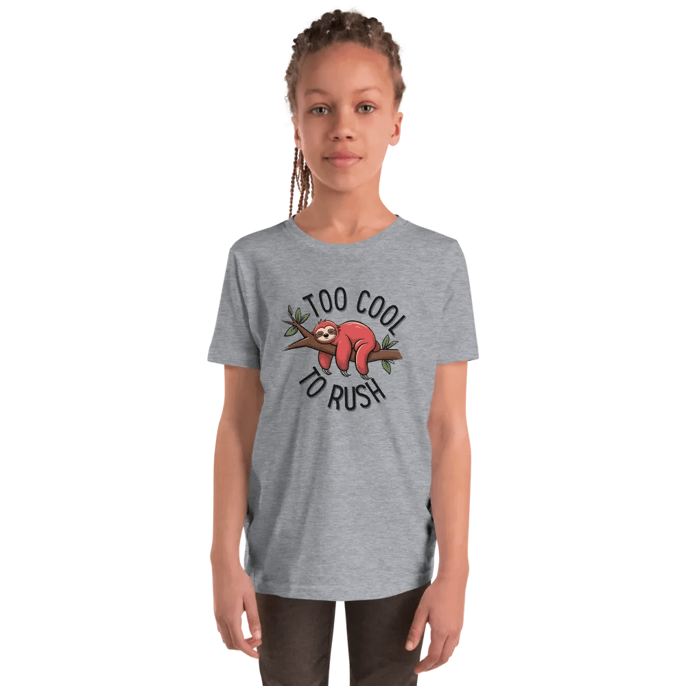 Too Cool To Rush Red Sloth Kids T Shirt product image (5)