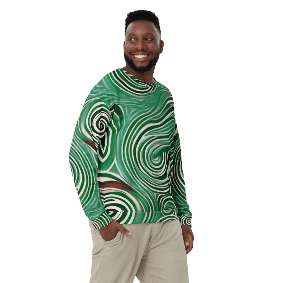 Funky Cool Green Liquid Tie-Dye Sweatshirt product image (8)