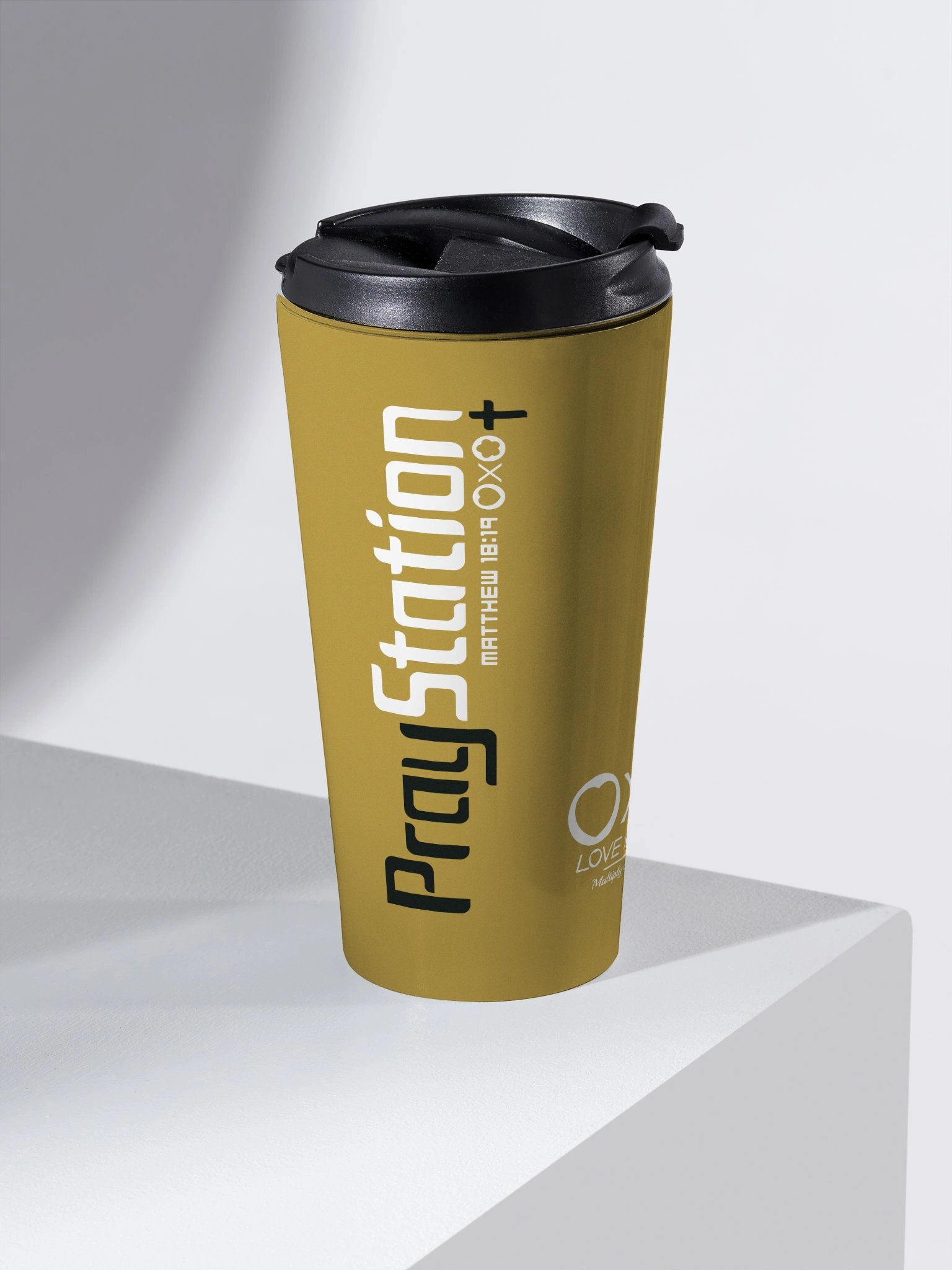 LXA PrayStation Travel Mug - LXA Gold | Love X Aloha - Faith Collection | Premium Christian Merch product image (2)