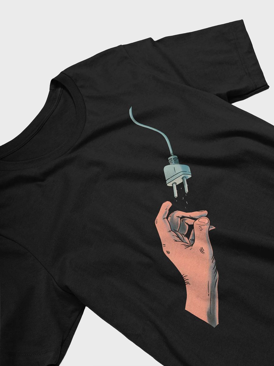 Hand Holding Plug Graphic Tee | Electric Theme T-Shirt product image (3)