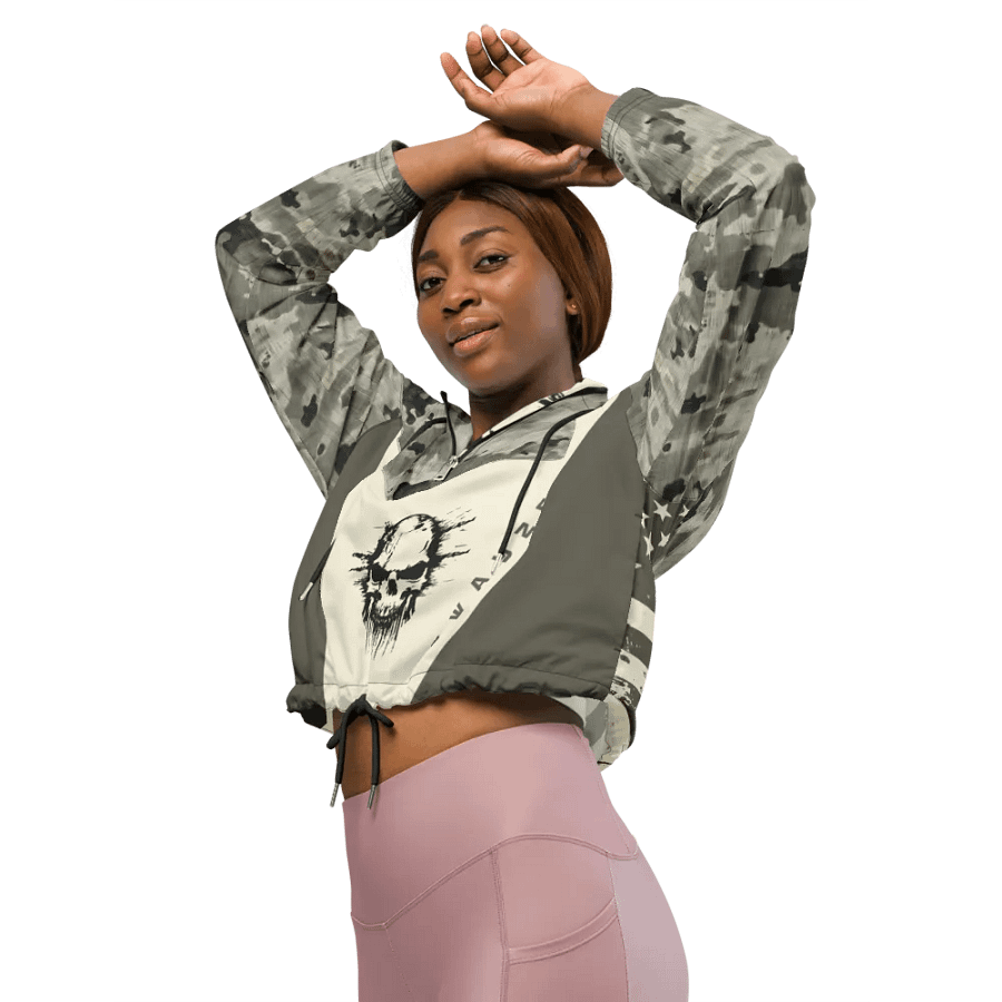 Rebel Gamer Camo Cropped Hoodie Windbreaker product image (9)