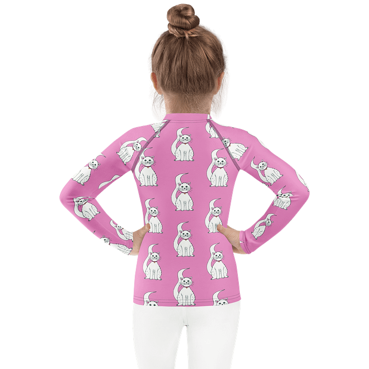White Cat (art by Dina R.) acrylic painting - Kids long-sleeve shirt product image (2)