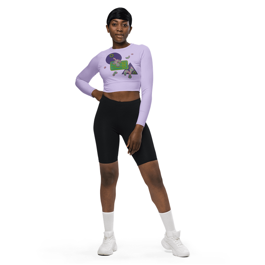 Shape Shenanigans Purple Long Sleeve Crop Top product image (3)