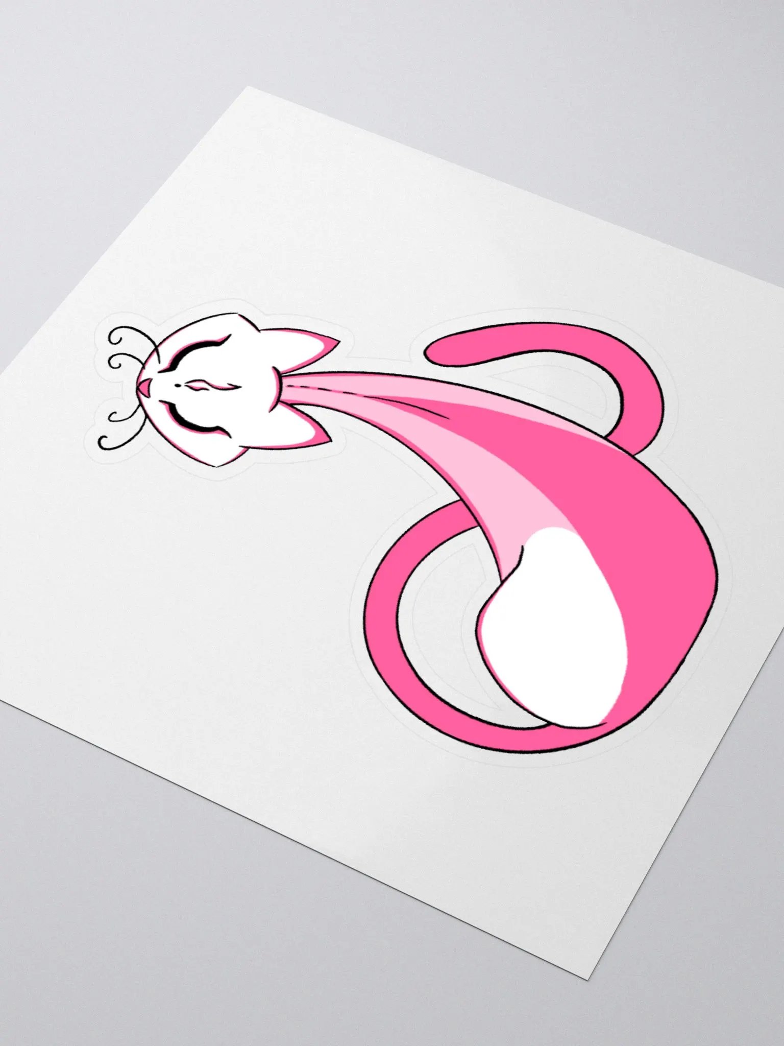 Calming Pink Cat Sticker product image (3)