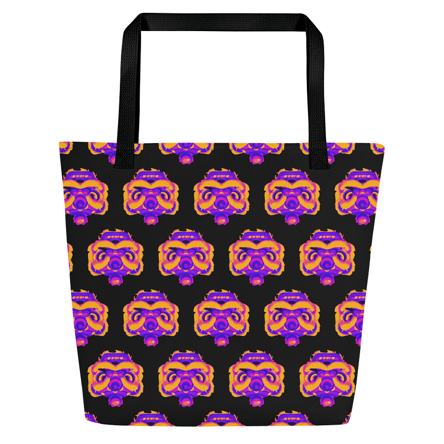 Dragon Head Mask Vivid Tote Bag - Black product image (3)