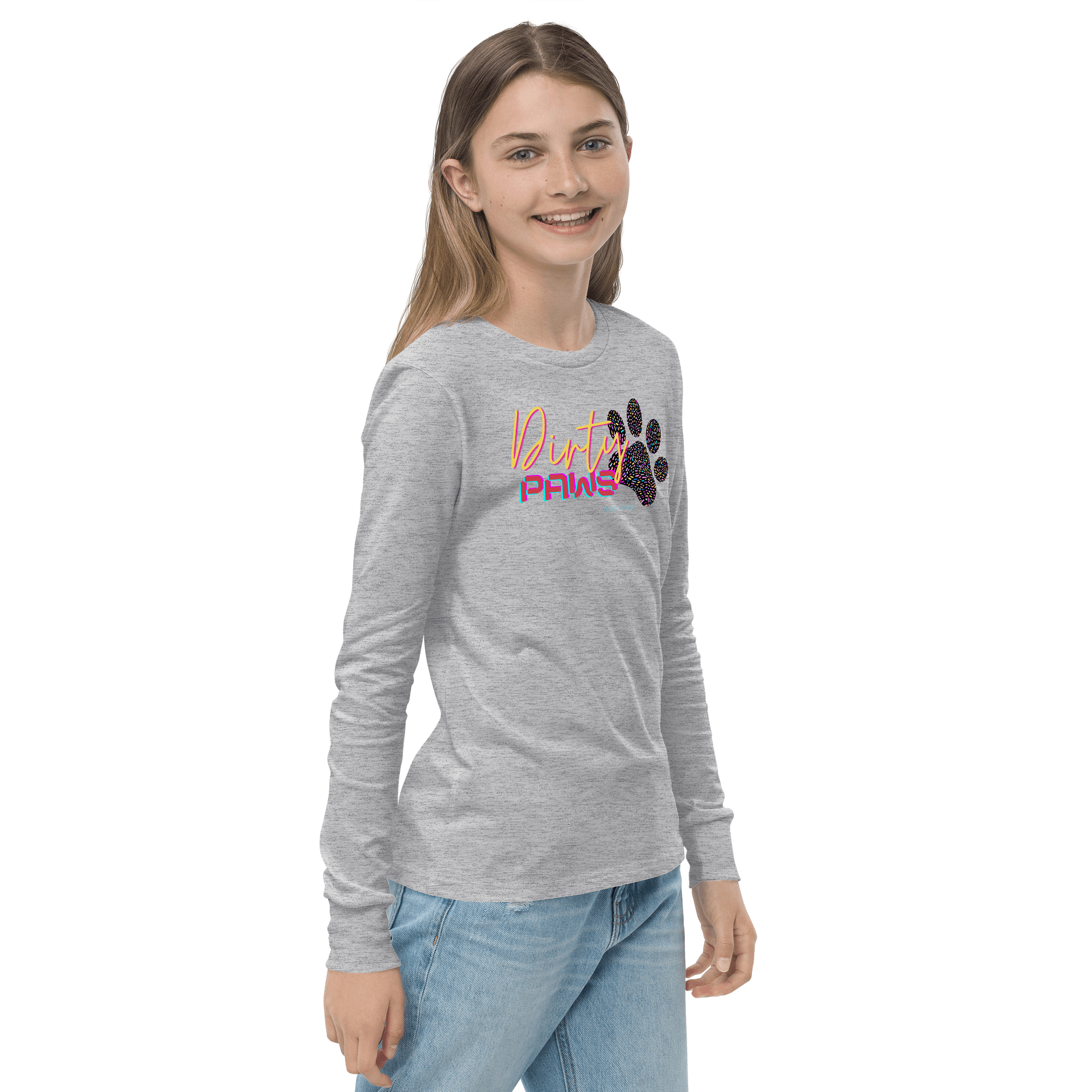 Dirty Paws Long Sleeve Tee - Pink Youth product image (4)