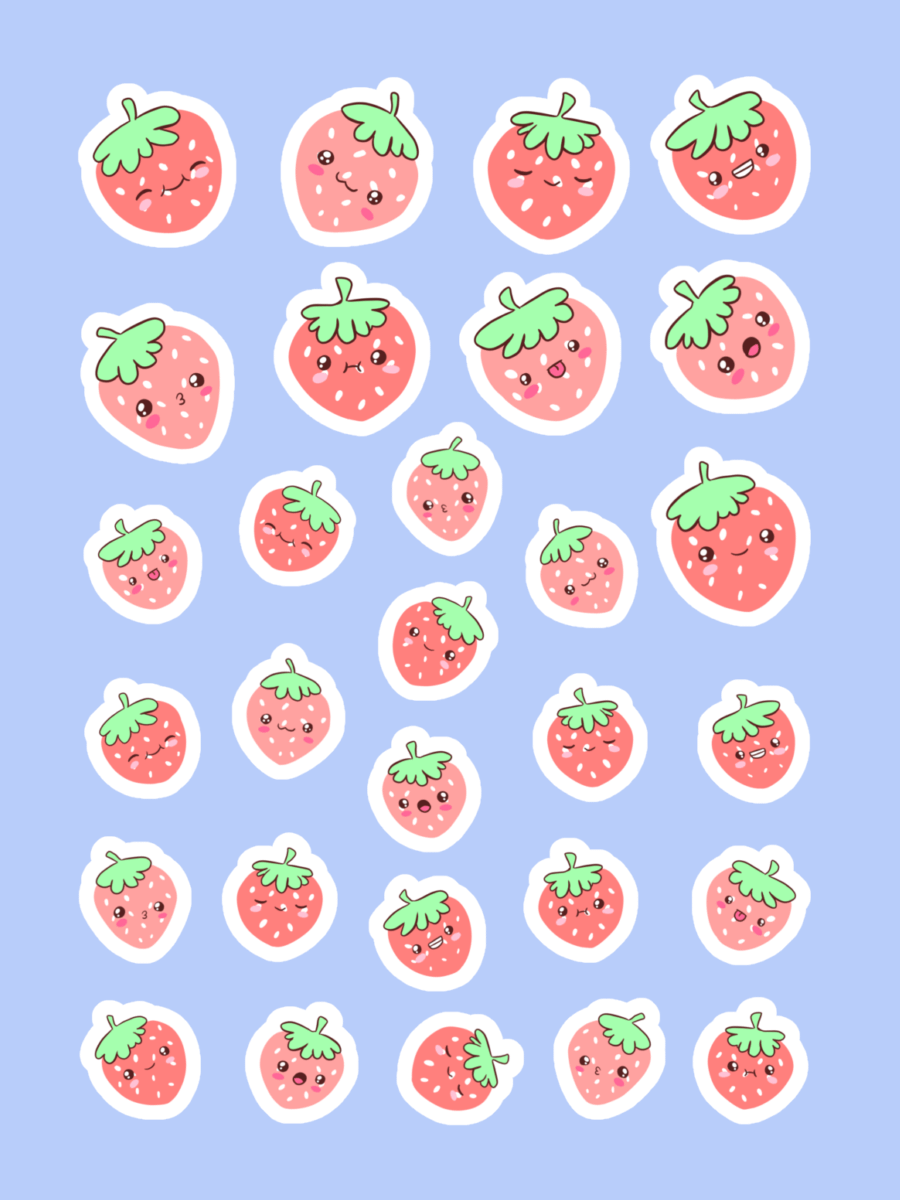 Adorable Strawberry Smiles Sticker Sheet product image (2)