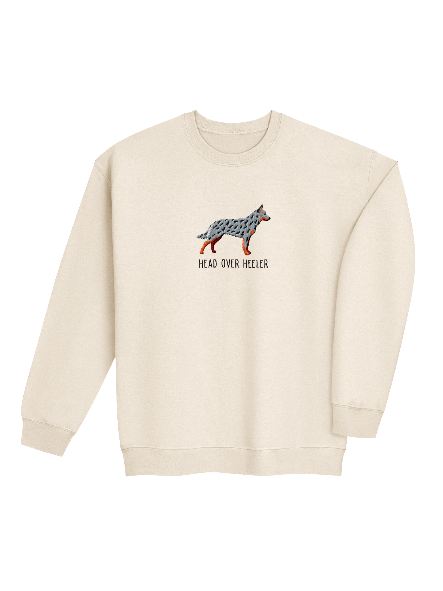 Head Over Heeler Sweatshirt (Embroidered) of an Australian Cattle Dog(Blue Heeler 2) product image (24)