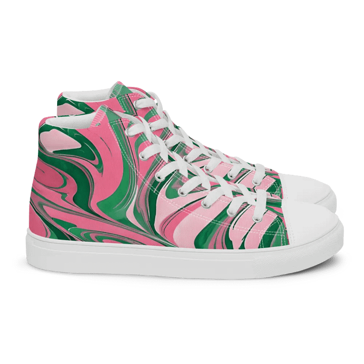 Women's Oh So Pretty Pink & Green Painted High Tops product image (2)