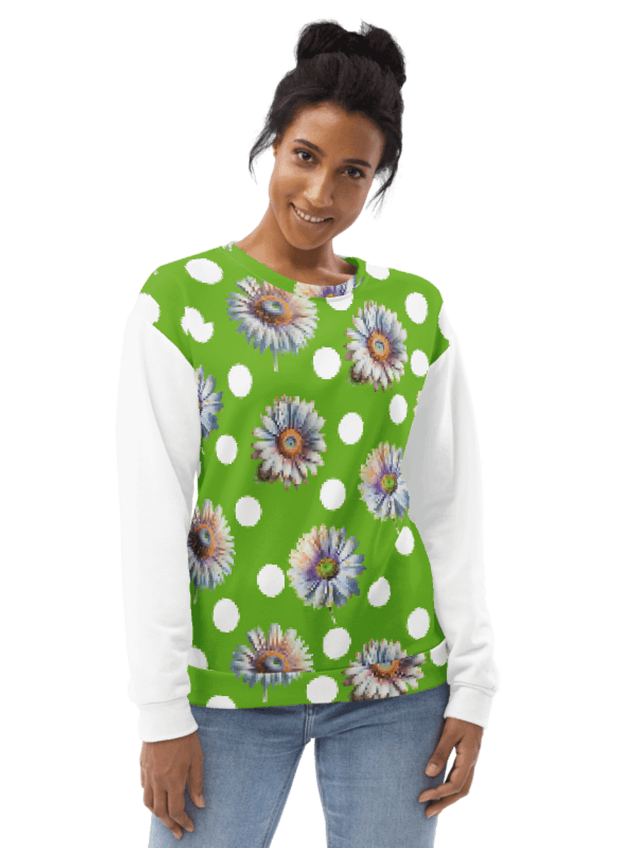 Daisy Dots - Lime Green Sweatshirt product image (1)