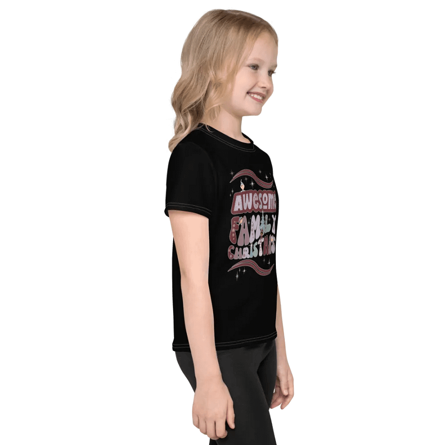 Fun Boho Awesome Family Christmas Black Kid's Tee product image (5)