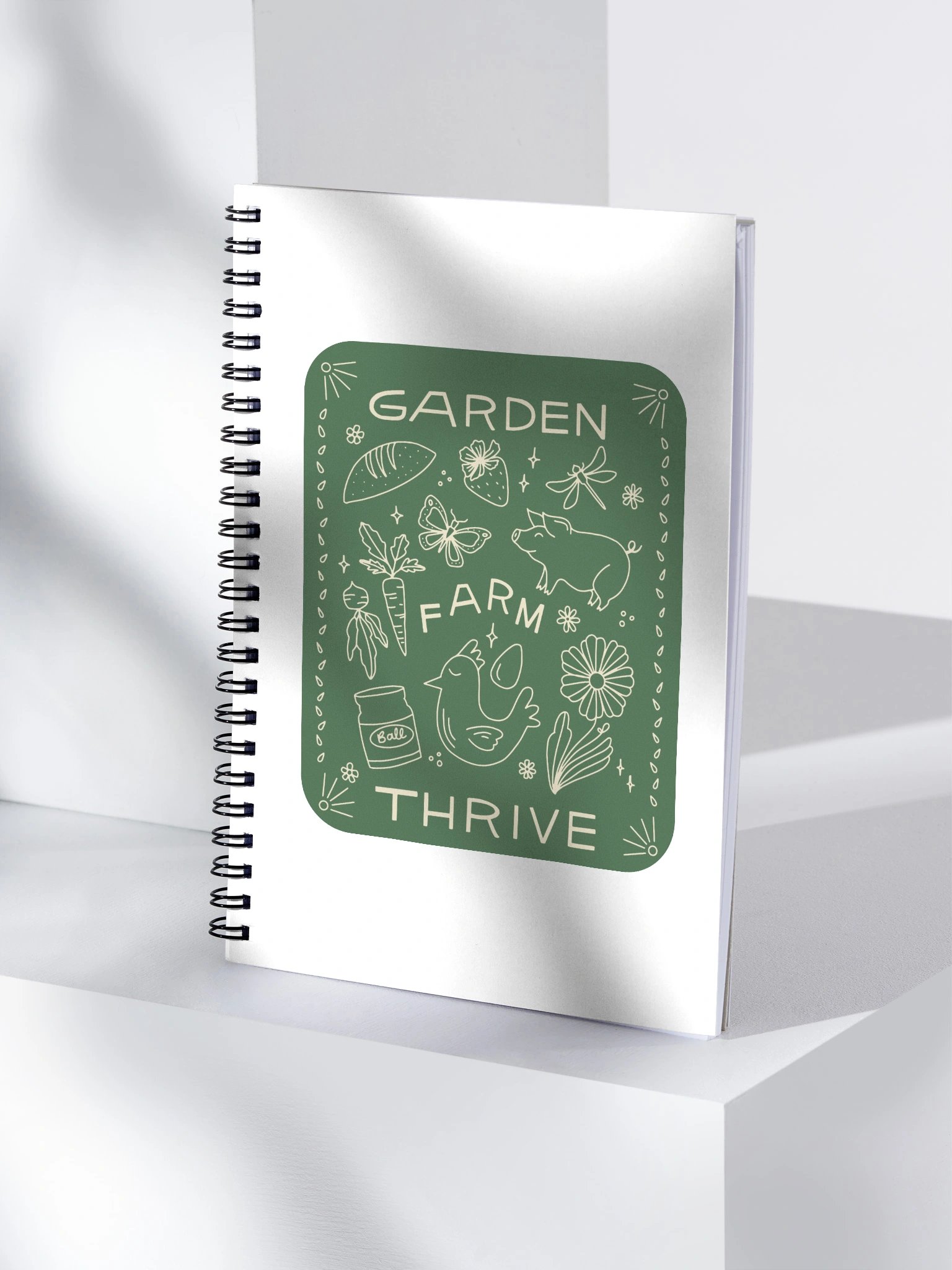 Green Garden. Farm. Thrive. Illustrated Notebook product image (4)