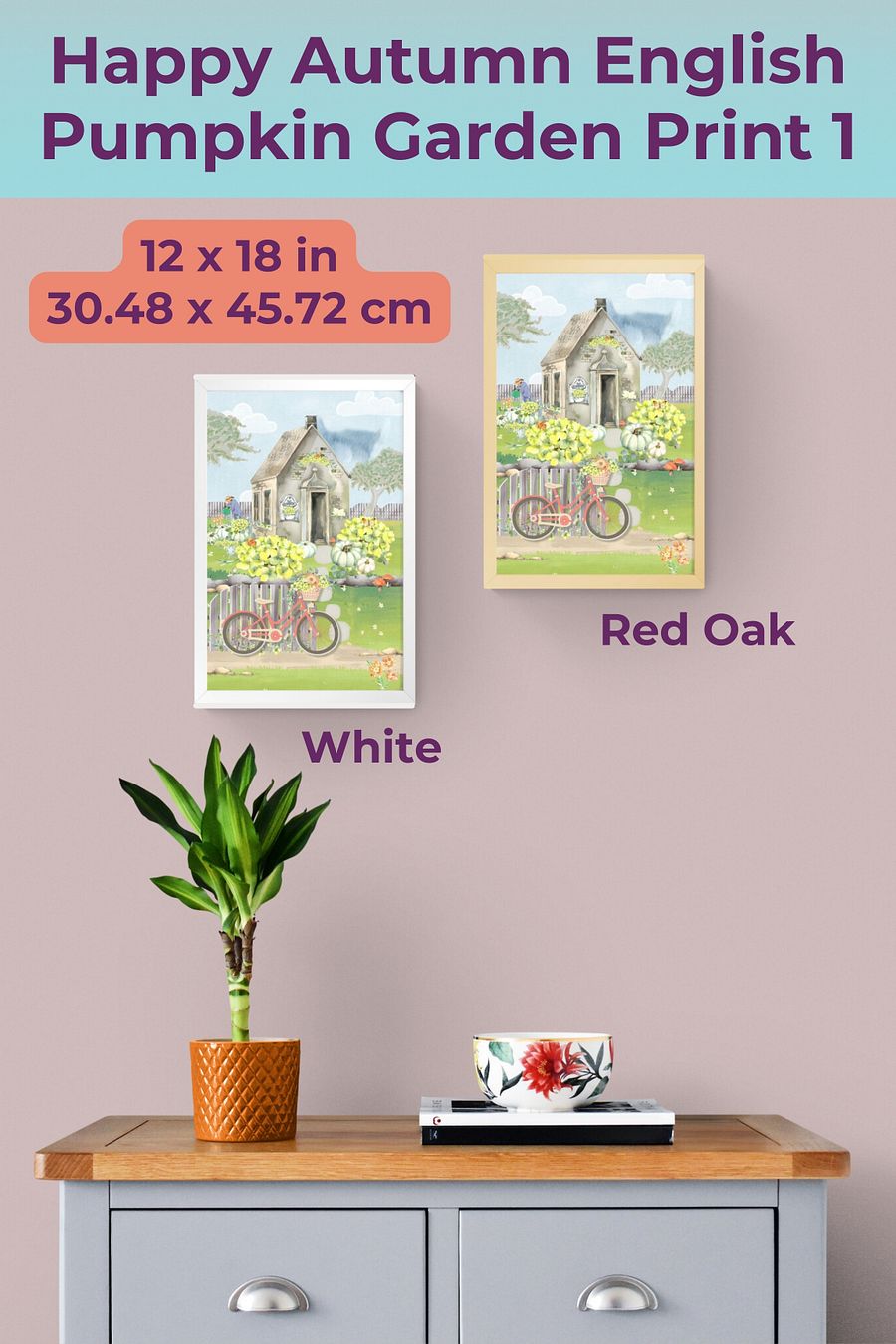Happy Autumn English Pumpkin Garden Print 1 product image (1)