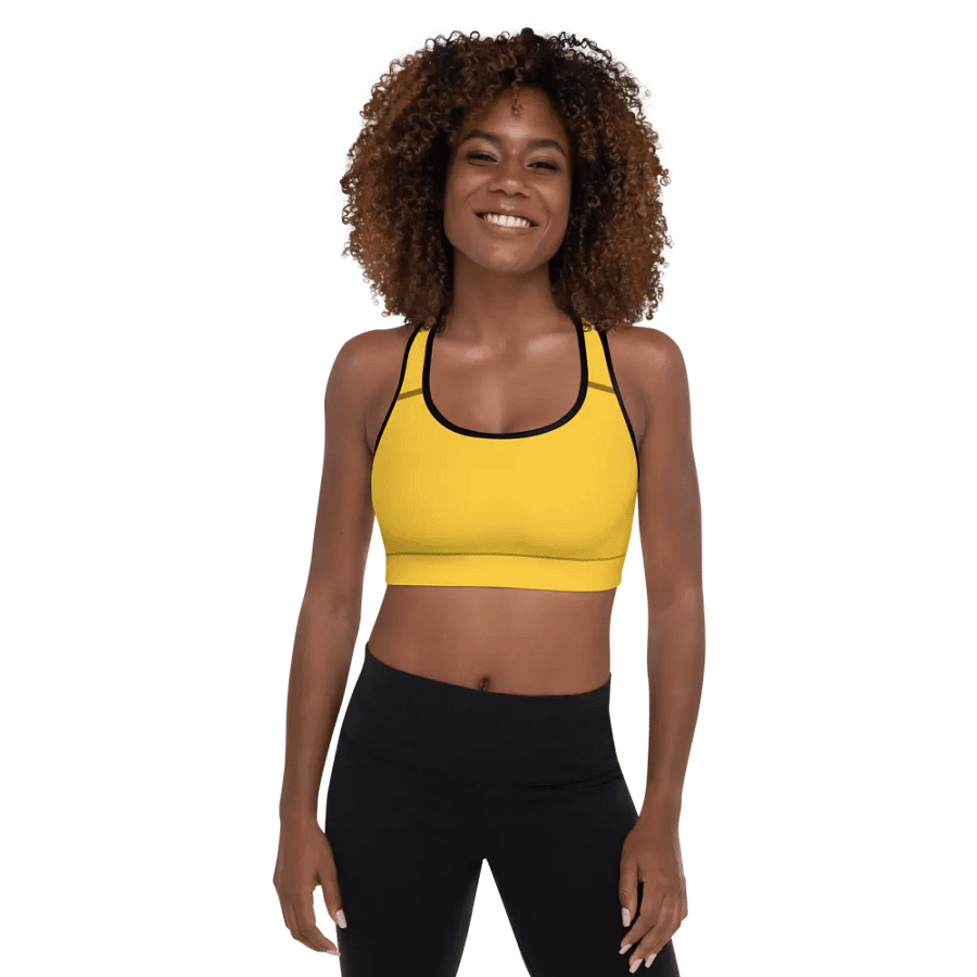 Sunshine Yellow All-Over Sports Bra product image (3)