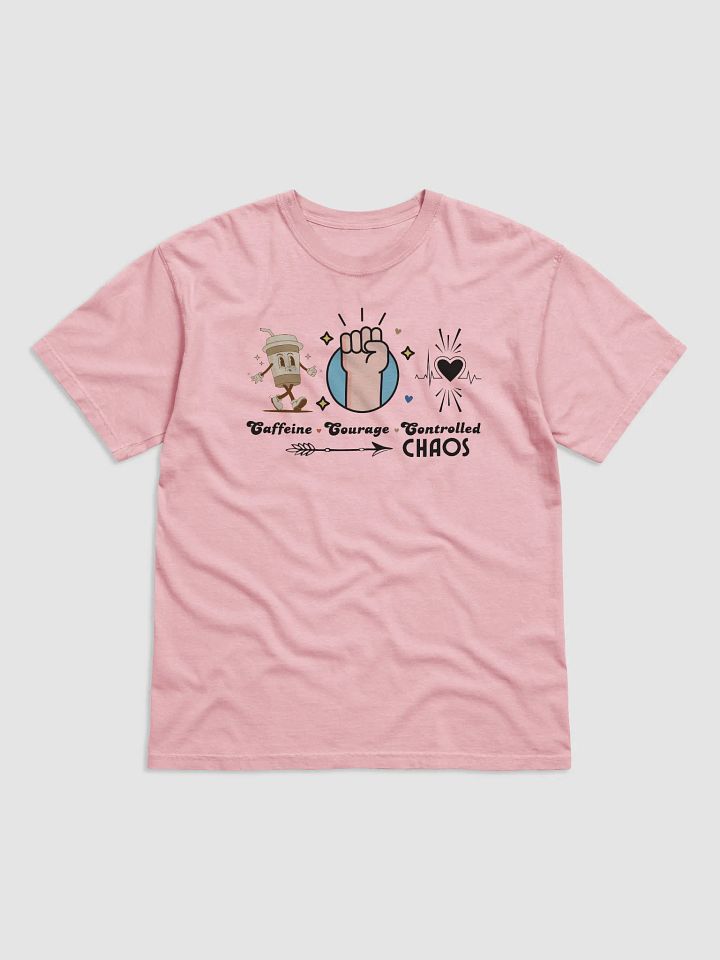 Caffeine, Courage, & Controlled Chaos Parkinson Comfort Colors T-shirt product image (2)