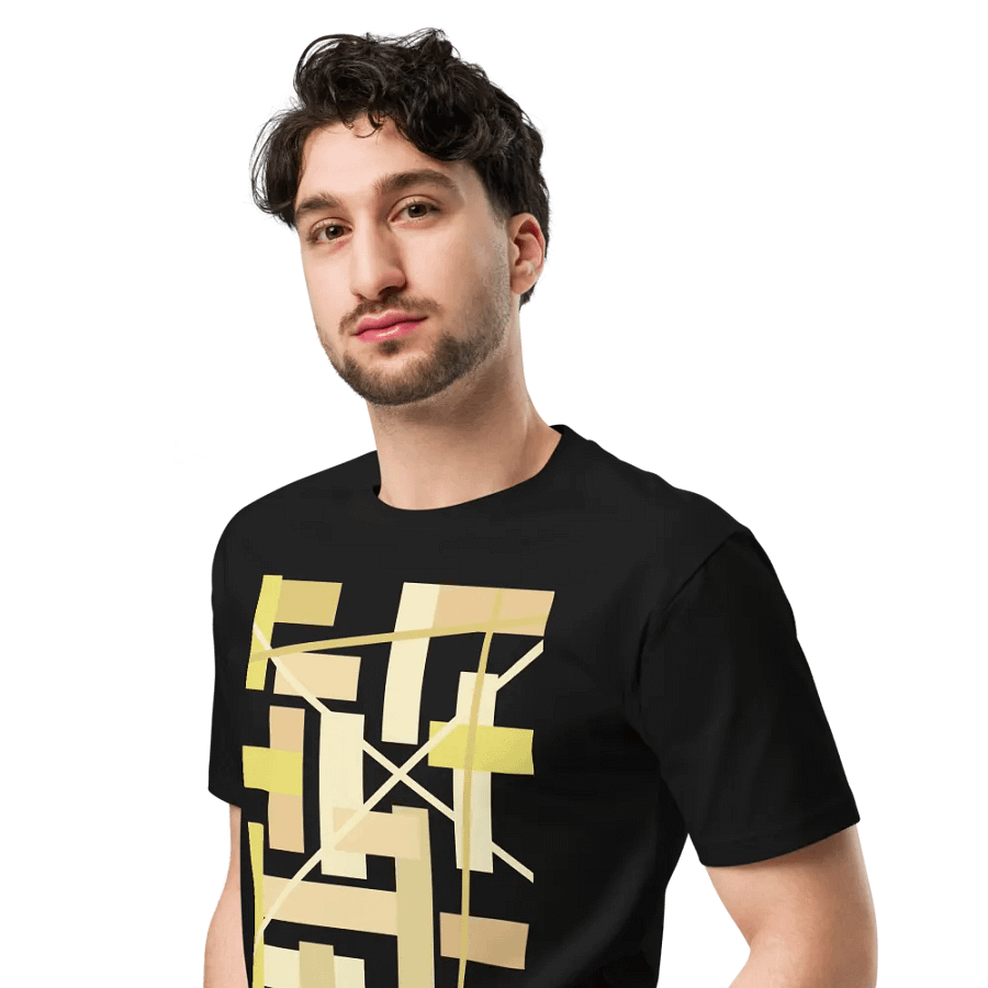 Black Background Golden Geometric Square Rectangle Line Pattern product image (4)