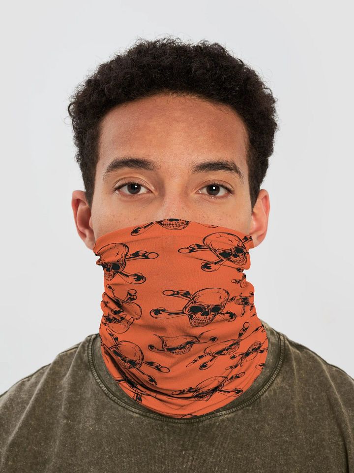 Skull & Cross Bones - Orange - Neck Gaiter/Face Mask product image (1)