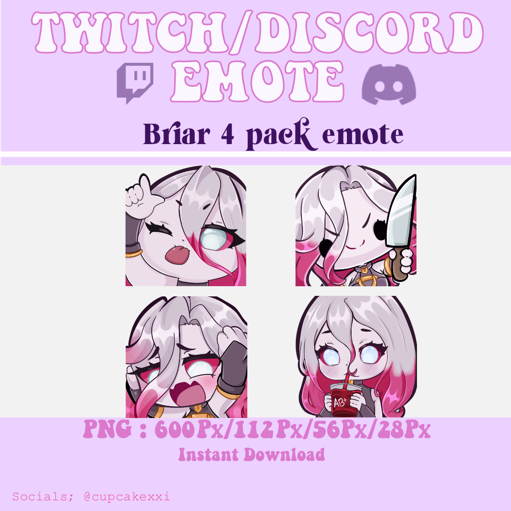 Briar 4 emotes pack | LoL emote | Twitch & Discord product image (1)