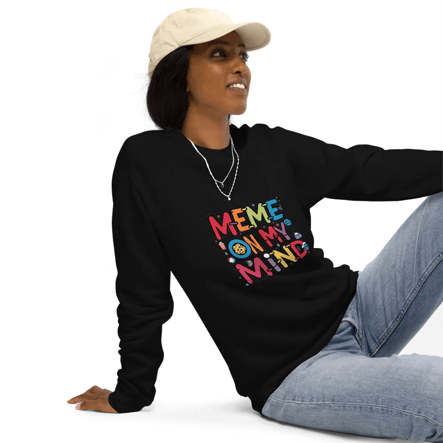 Meme On My Mind Organic Raglan Sweatshirt product image (17)
