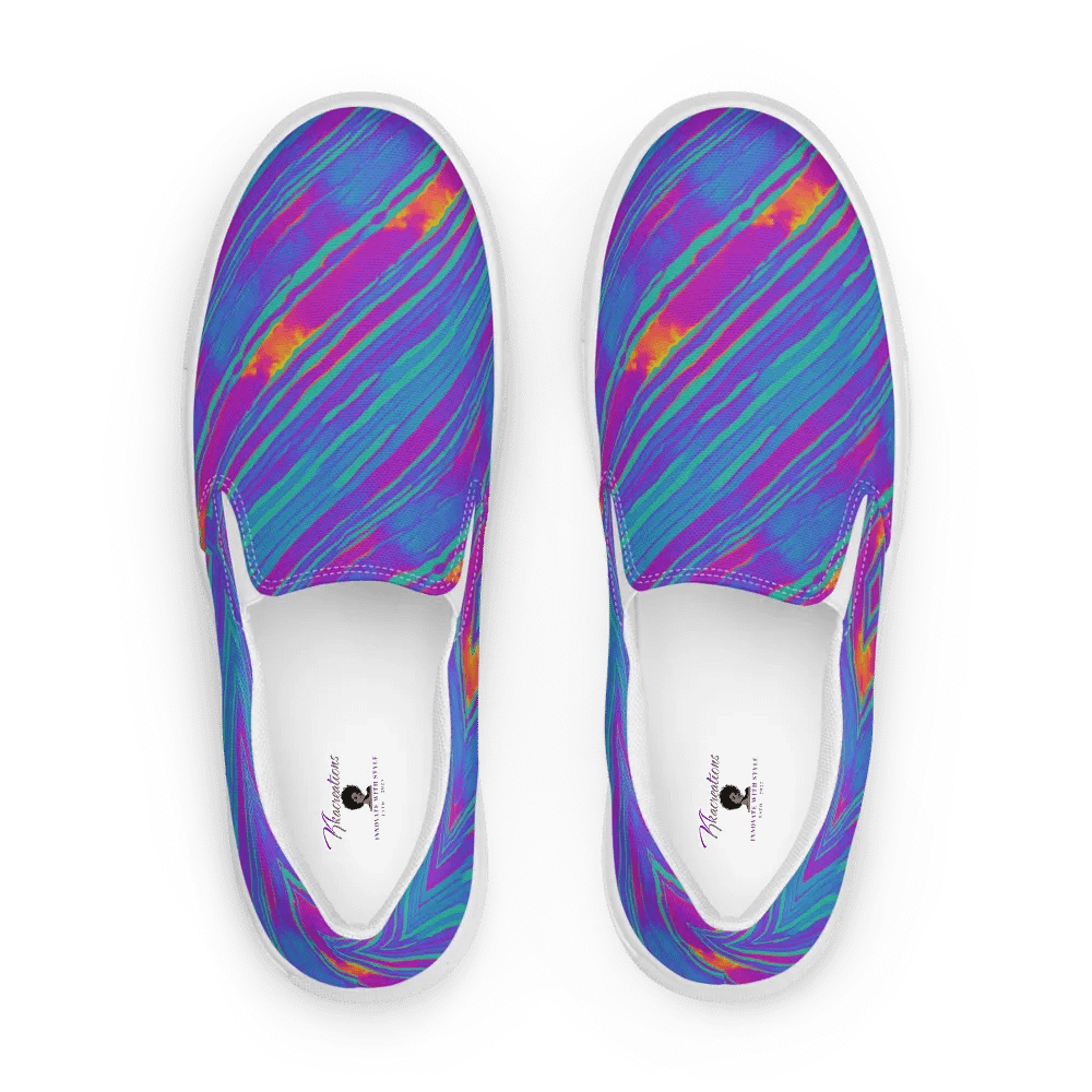 Neon Dreams Glitch Art Slip-Ons product image (2)