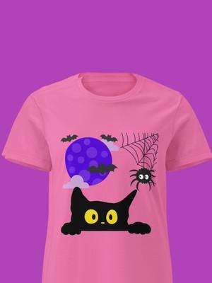 Spooked Kitty Graphic T-shirt #Summerween #summerween2025 #halloween #spooky #blackcat #blackcats #spookycute #spookycuteart #graphictees #graphictee #pink #pinktshirt #pinkhalloween #funtshirts #spookycat #kittycatsoftiktok #cutekitty #purple #purplemoon #spiders #spiderweb #cutespider #spookygirls #spookygirlsnight #spookygirl #spookygirlsdoitbetter #cutehorror #pinkgirl #pinkgirly #pinkspooky #womenstshirts #girlsshirt #smallbusienssowner #smallbusinesstiktok #smallbusiness #smallbusinesstiktok #bats #batsoftiktok