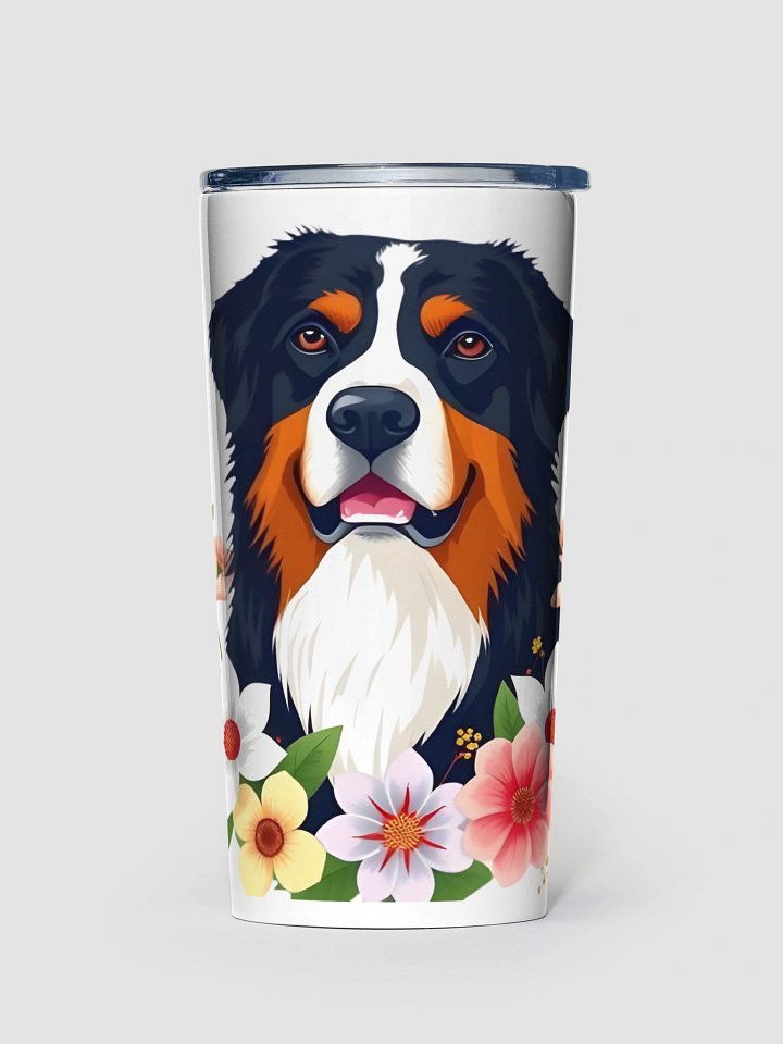 Floral Bernese Mountain Dog 20oz Stainless Steel Tumbler product image (1)
