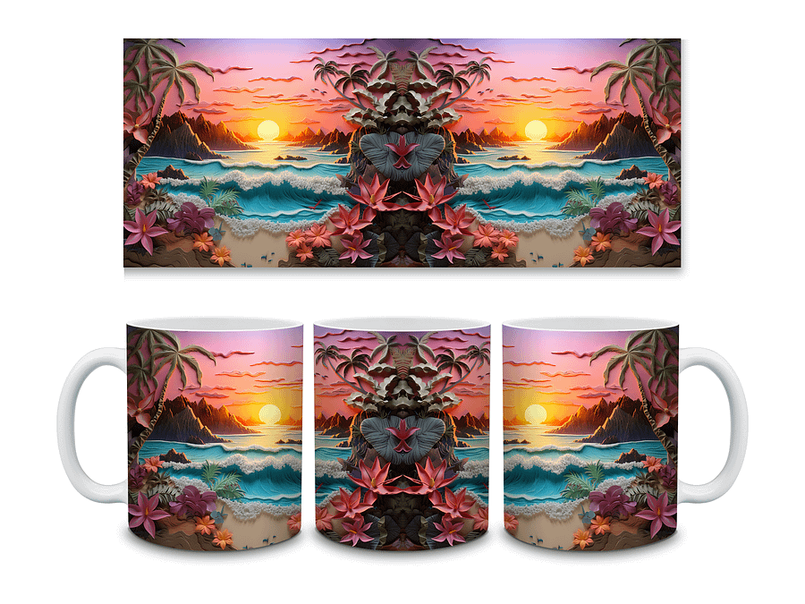 New ProductTropical Sunset Paradise 11oz Coffee Mug – Vibrant Beach Scene Ceramic Cup – Perfect for Coffee, Tea, or Coastal-Themed Déco product image (3)