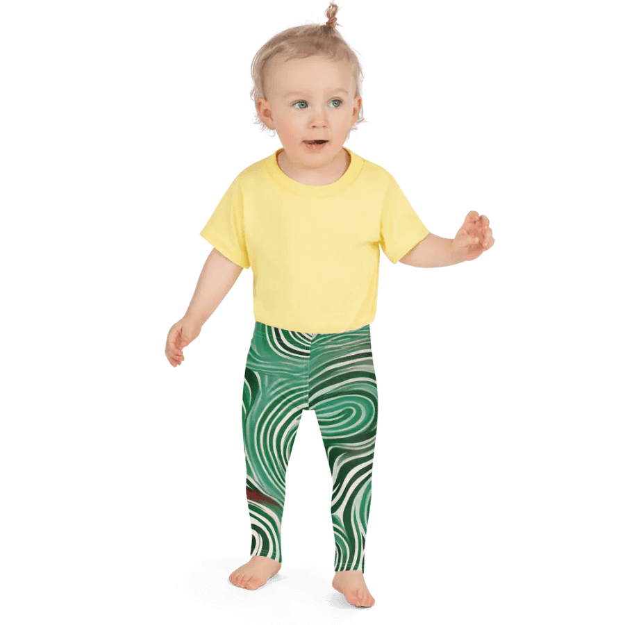 Funky Cool Green Liquid Tie-Dye Kid's and Toddler's Leggings product image (7)