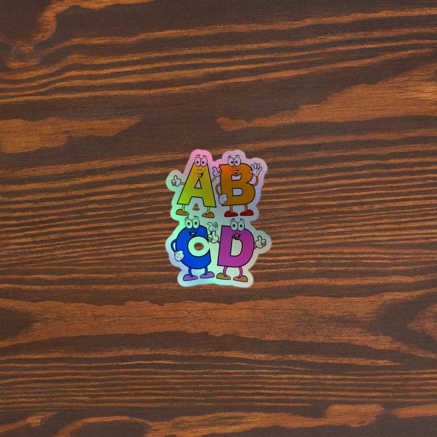 ABCD Holographic Cartoon Character Sticker product image (5)