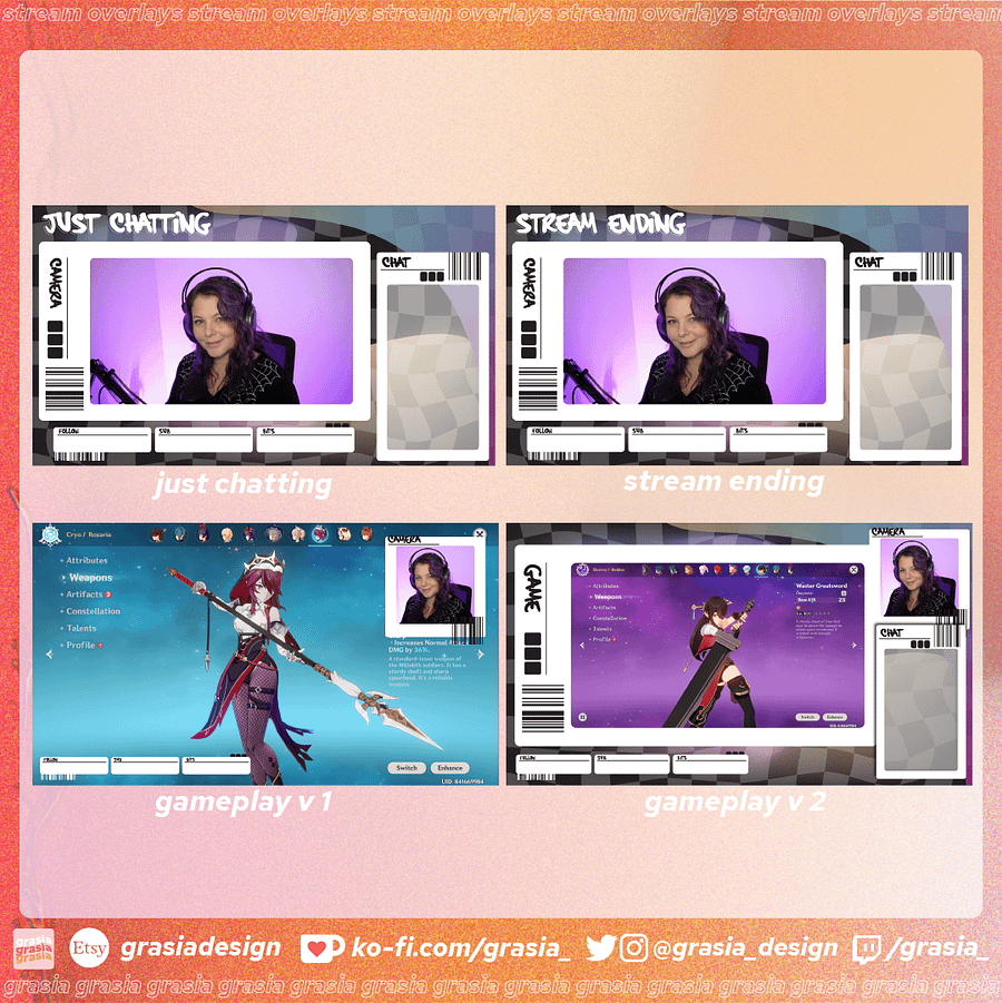 Pastel Checker Stream Overlay Set product image (3)