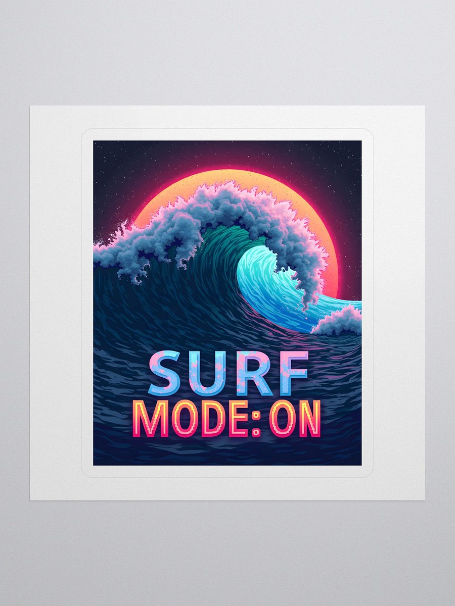 Sunset Surf Mode Kiss Cut Stickers product image (1)